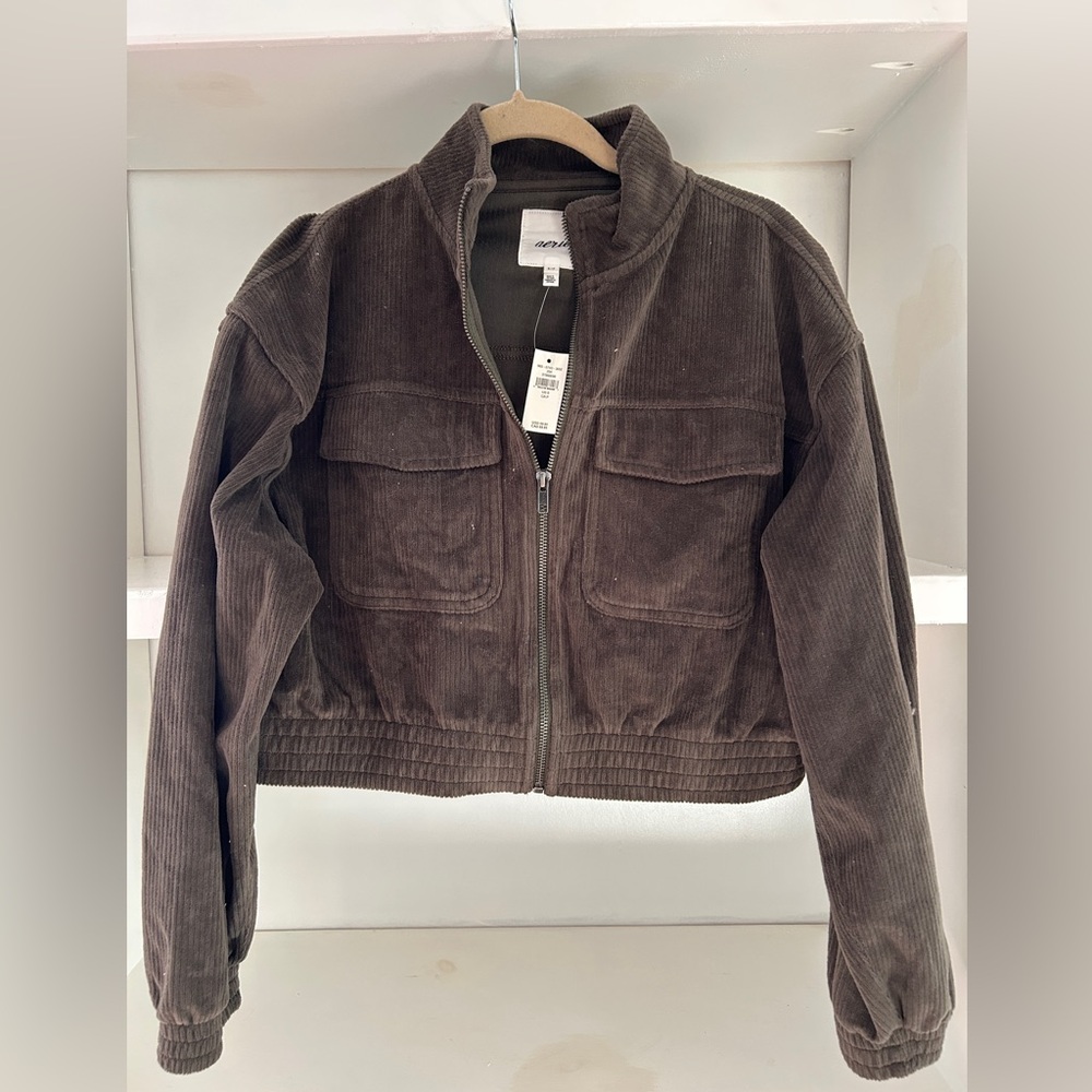 Aerie corduroy cropped bomber jacket